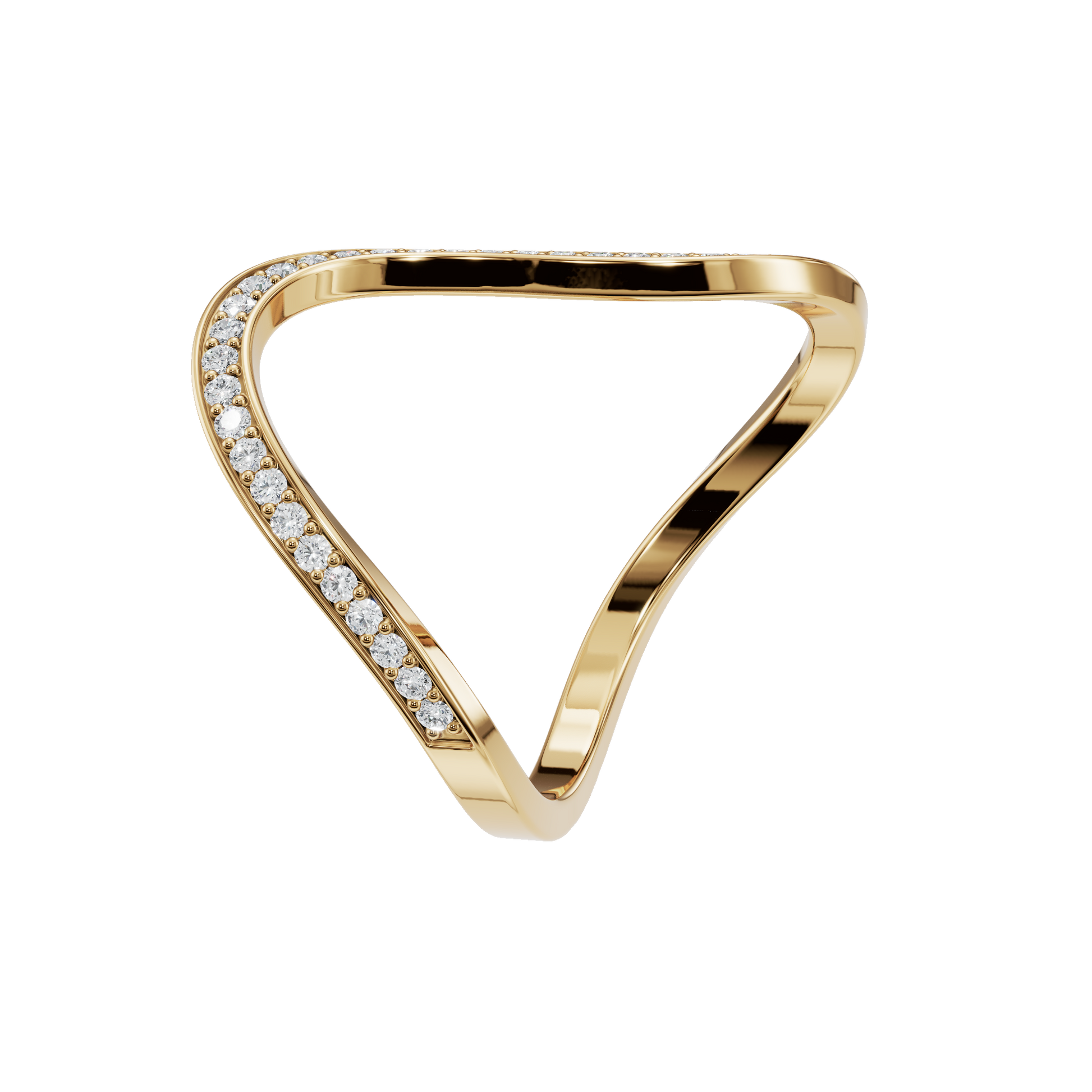 Infinity Diamond Pavé Ring in Yellow Gold side view | Roomy's Jewellery