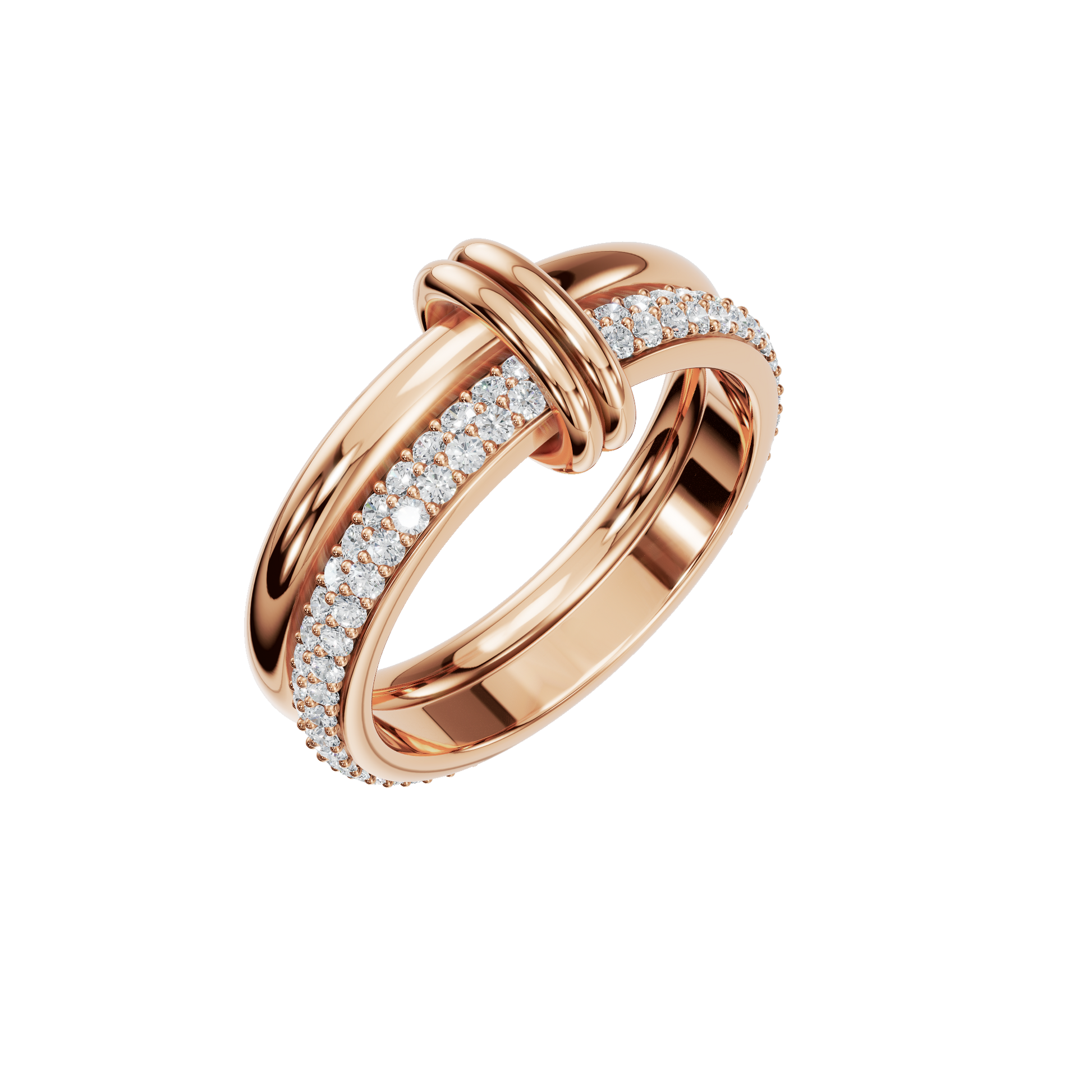 Duo Diamond Double Band in Rose Gold close-up | Roomy's Jewellery