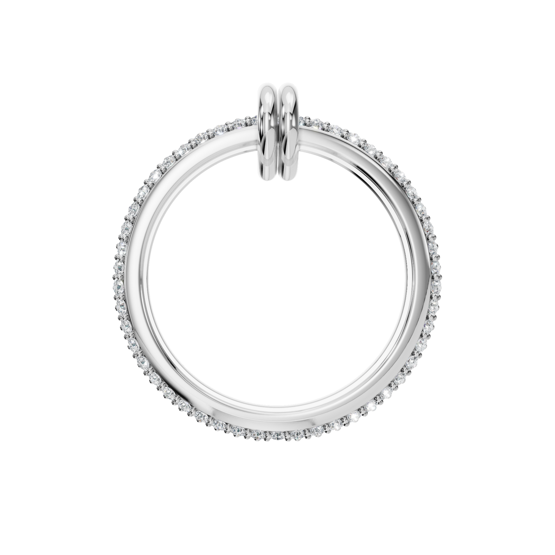 Duo Diamond Double Band in White Gold angled view | Roomy's Jewellery