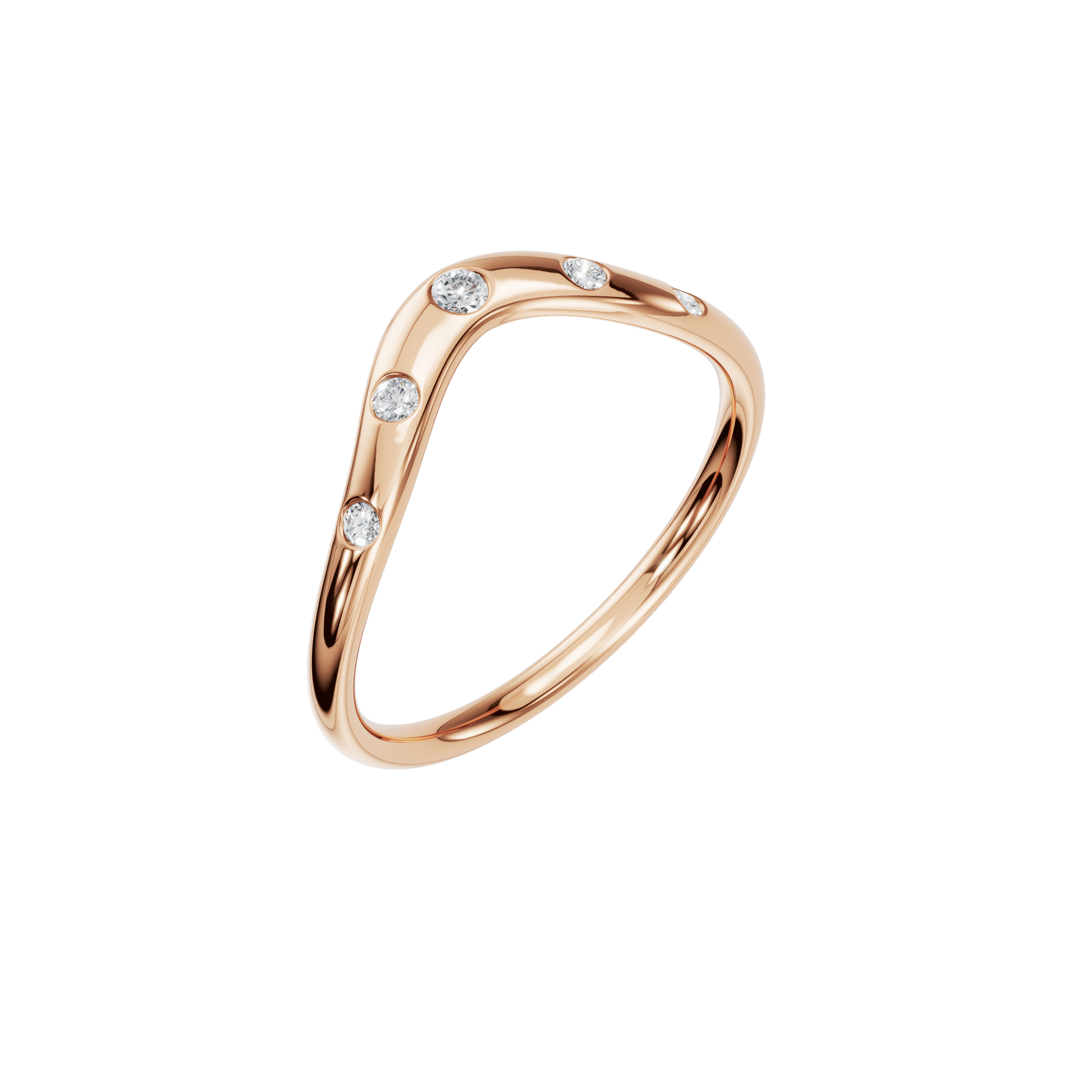 Arc Diamond Band Ring in Rose Gold Close Up | Lab Grown Diamond | Roomy's Jewellery