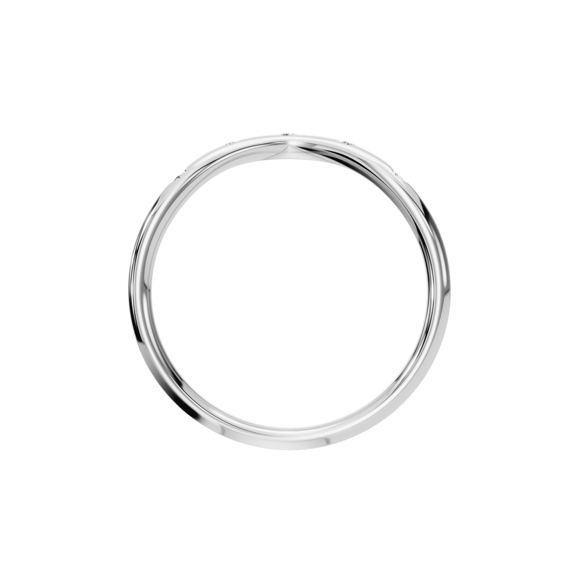 Arc Diamond Band Ring in White Gold Angle View | Lab Grown Diamond | Roomy's Jewellery