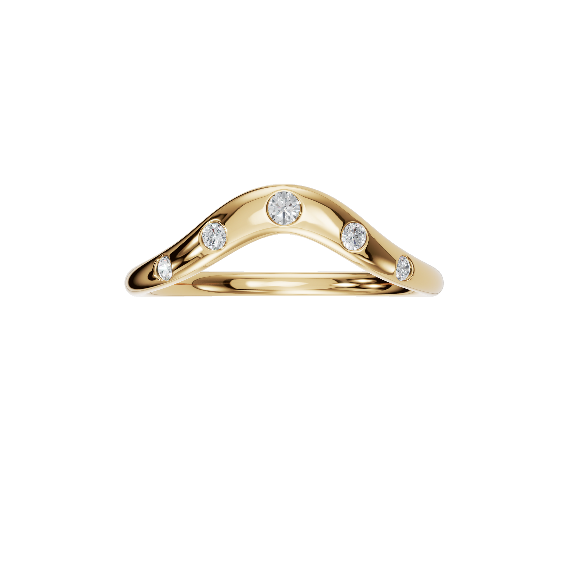 Arc Diamond Band Ring in Yellow Gold | Lab Grown Diamond | Roomy's Jewelery