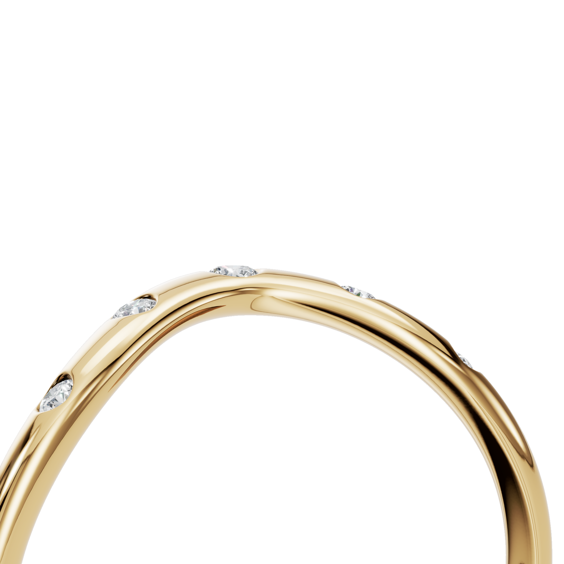 Arc Diamond Band Ring in Yellow Gold Detail View | Lab Grown Diamond | Roomy's Jewellery