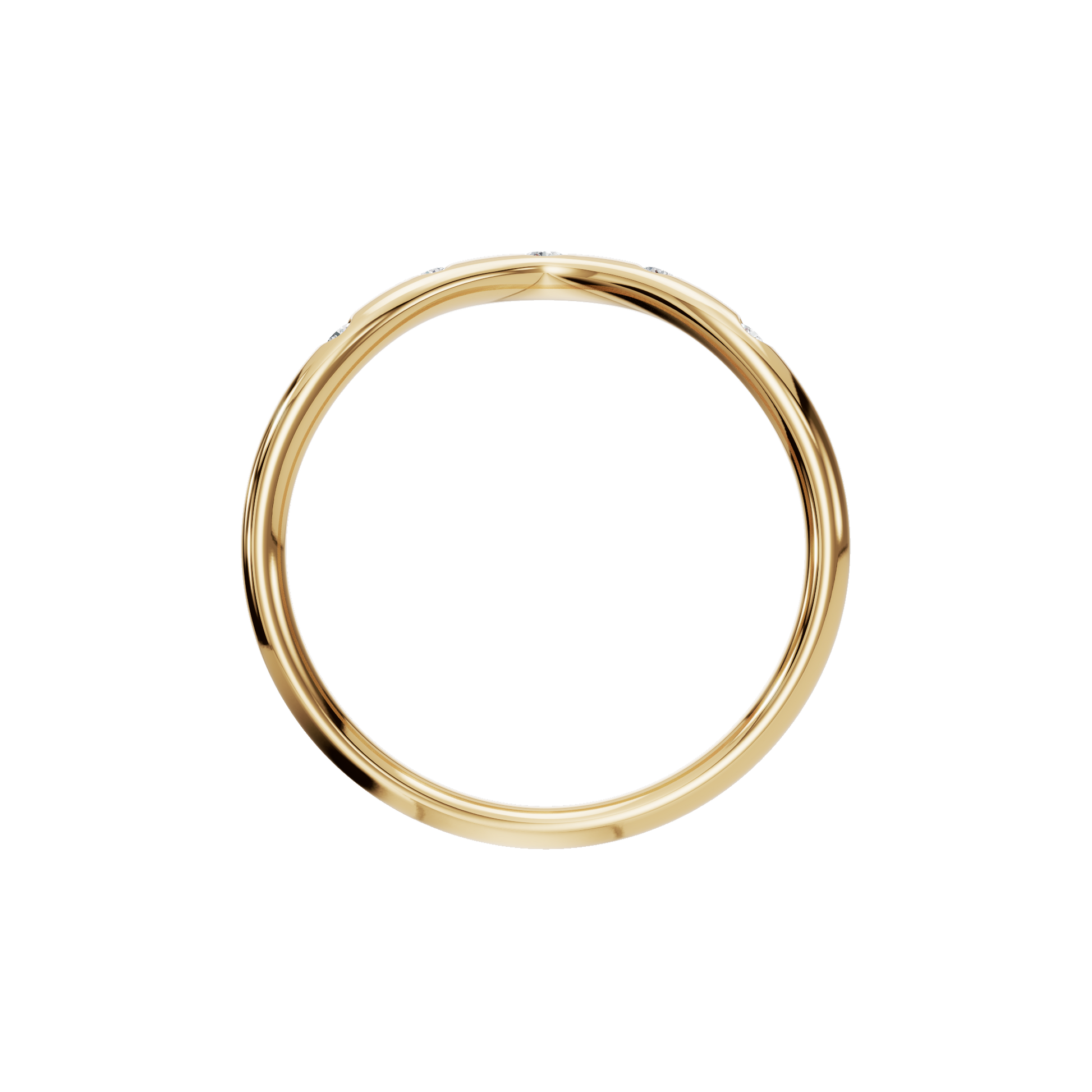 Arc Diamond Band Ring in Yellow Gold Angle View | Lab Grown Diamond | Roomy's Jewellery