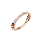 Linear Diamond Half Eternity Band in Rose Gold angled view | Roomy's Jewellery