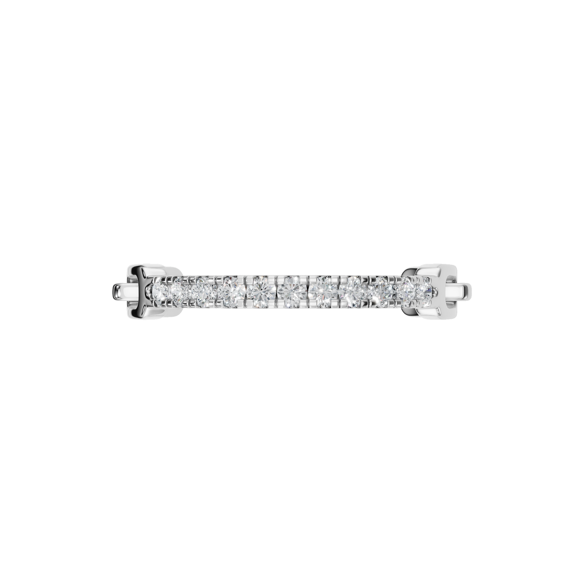 Linear Diamond Half Eternity Band in White Gold — Lab Grown | Roomy's Jewellery