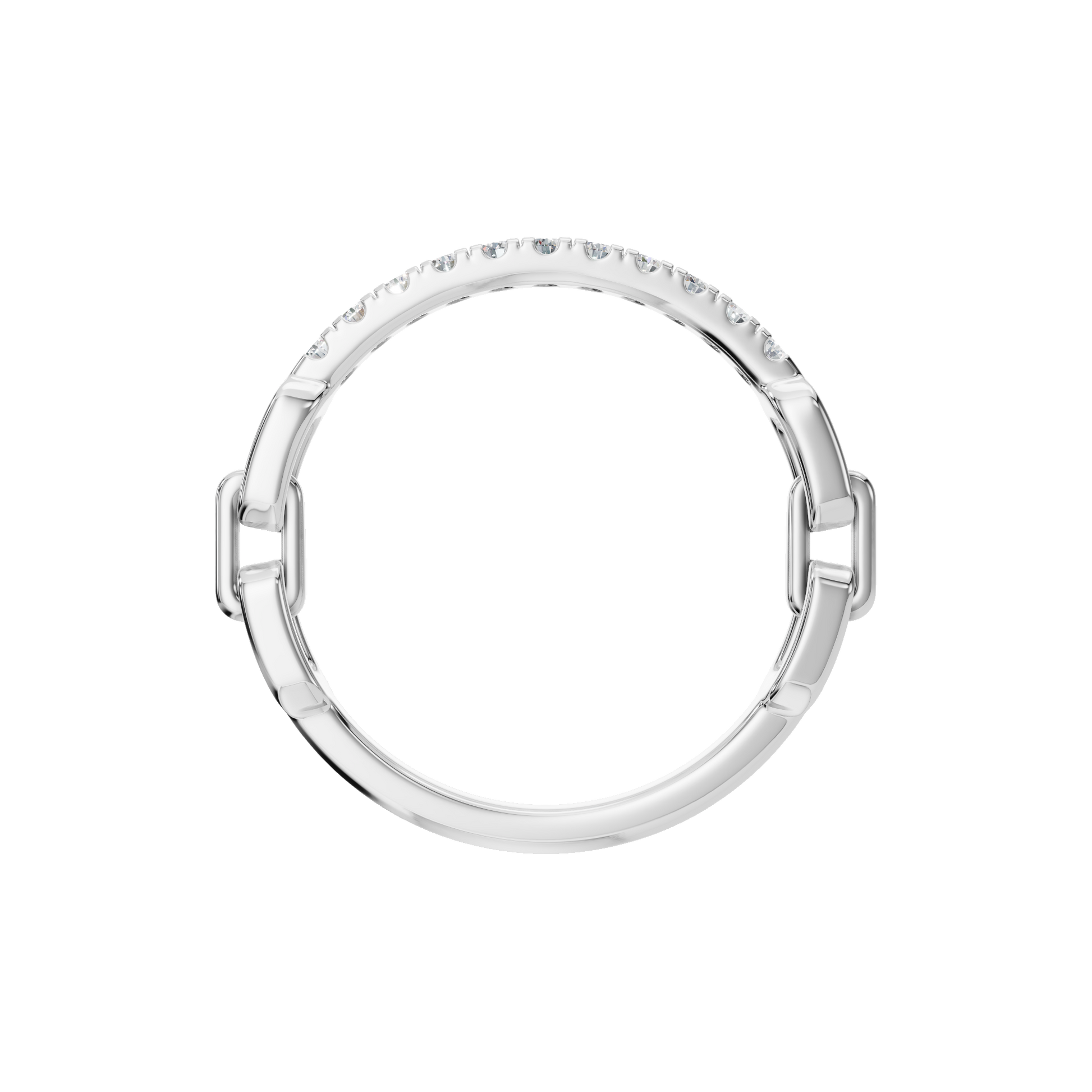 Linear Diamond Half Eternity Band in White Gold on finger | Roomy's Jewellery