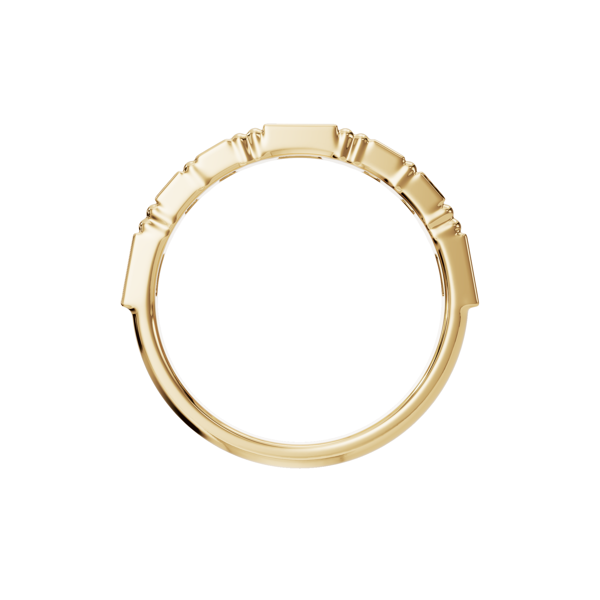 Prism Diamond Band in Yellow Gold on finger | Roomy's Jewellery
