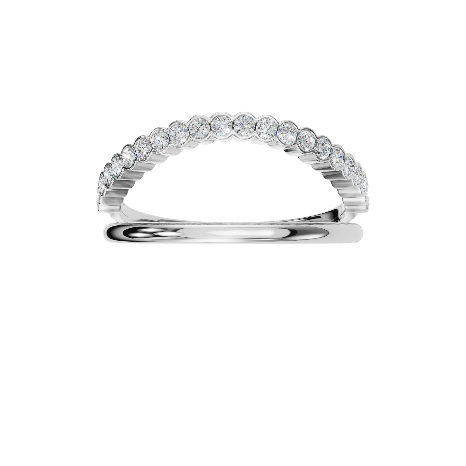 Eclipse Diamond Double Band in White Gold — Lab Grown | Roomy's Jewellery