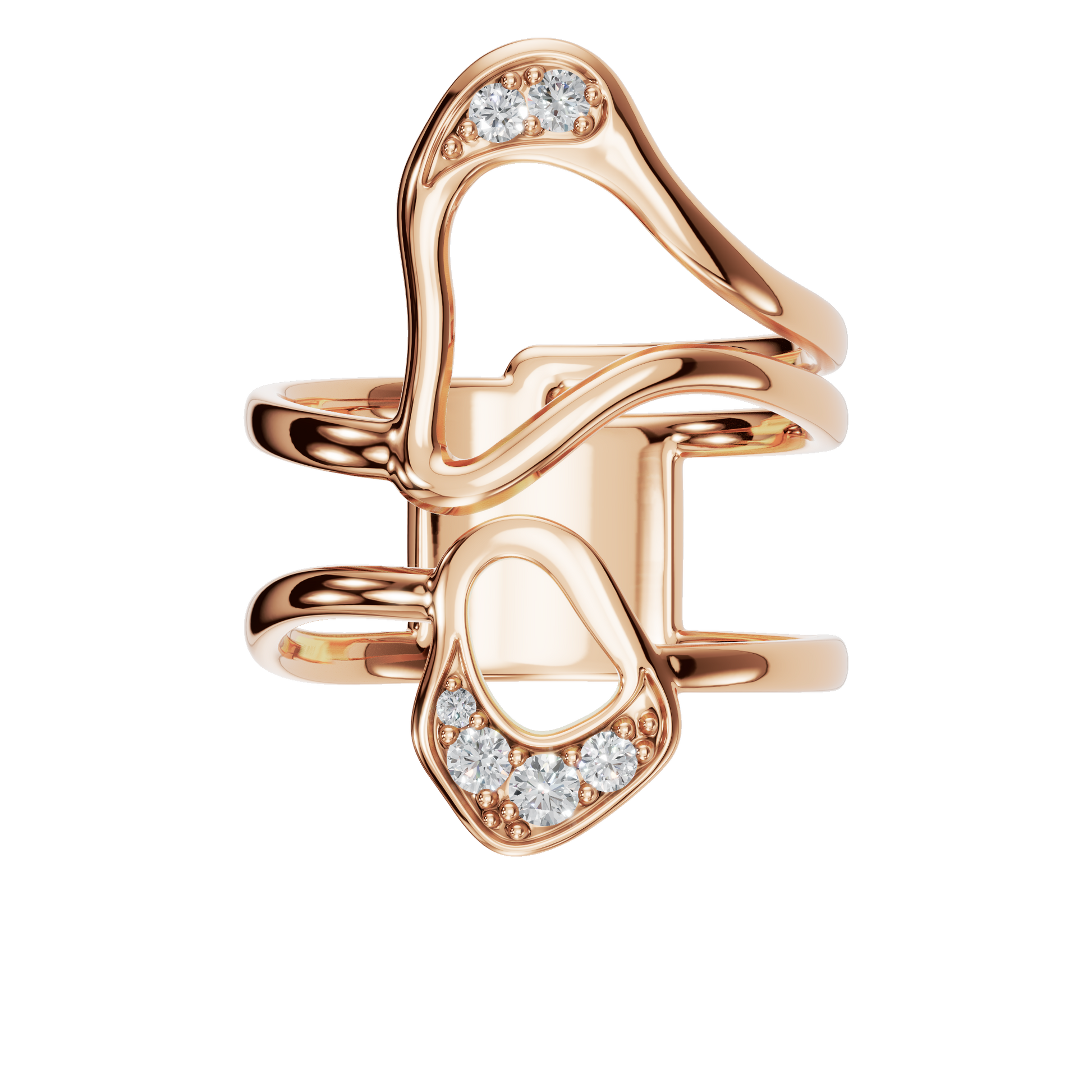Atelier Diamond Sculptural Ring in Rose Gold — Lab Grown | Roomy's Jewellery