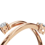 Duet Diamond Bypass Ring in Rose Gold angled view | Roomy's Jewellery