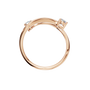 Duet Diamond Bypass Ring in Rose Gold on finger | Roomy's Jewellery