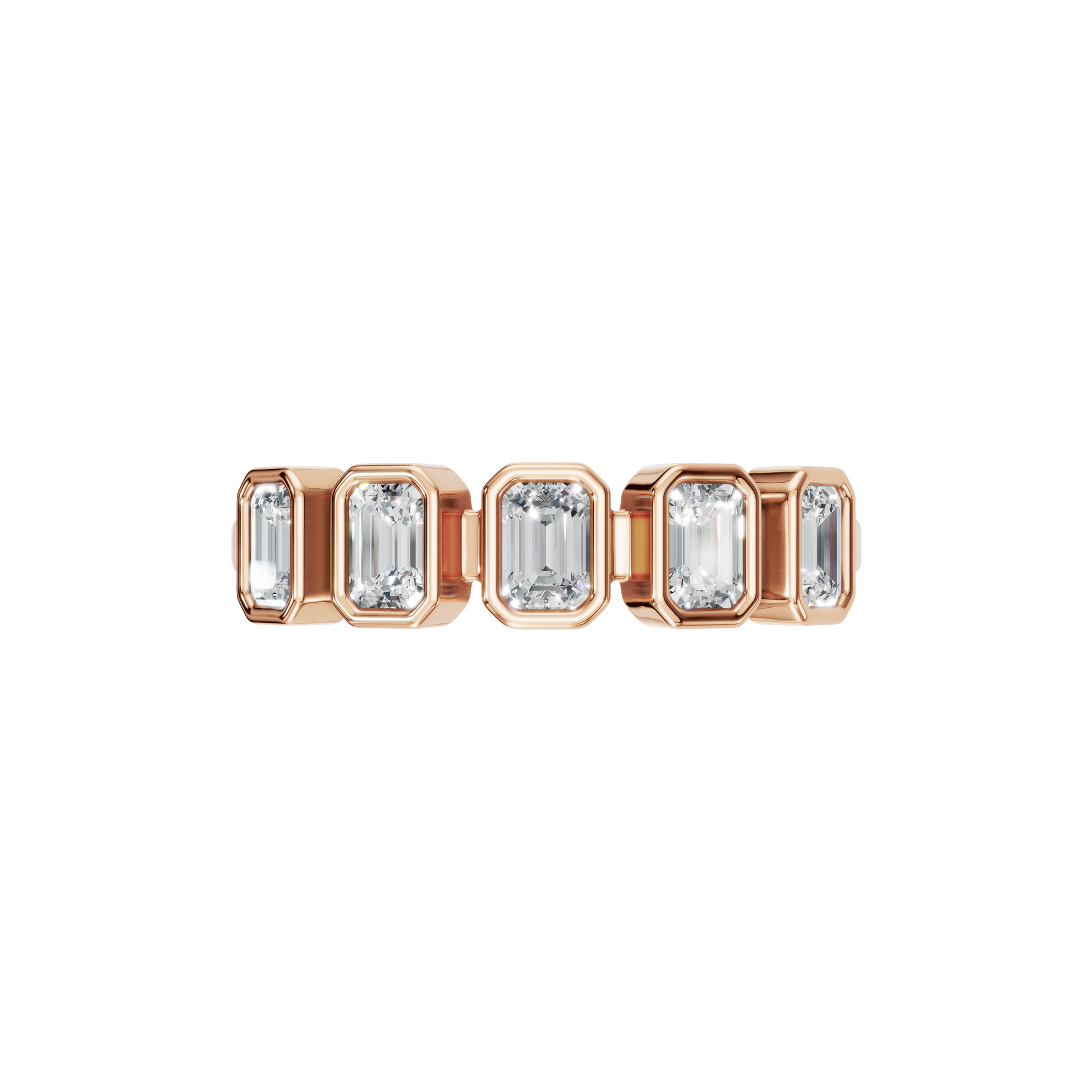 Prism Emerald Diamond Eternity Band in Rose Gold — Lab Grown | Roomy's Jewellery