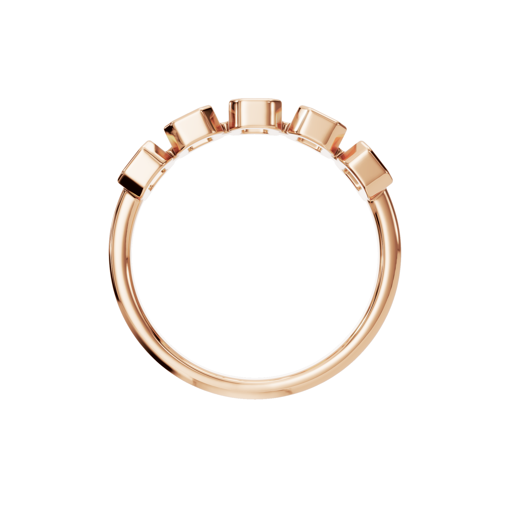 Prism Emerald Diamond Eternity Band in Rose Gold on finger | Roomy's Jewellery