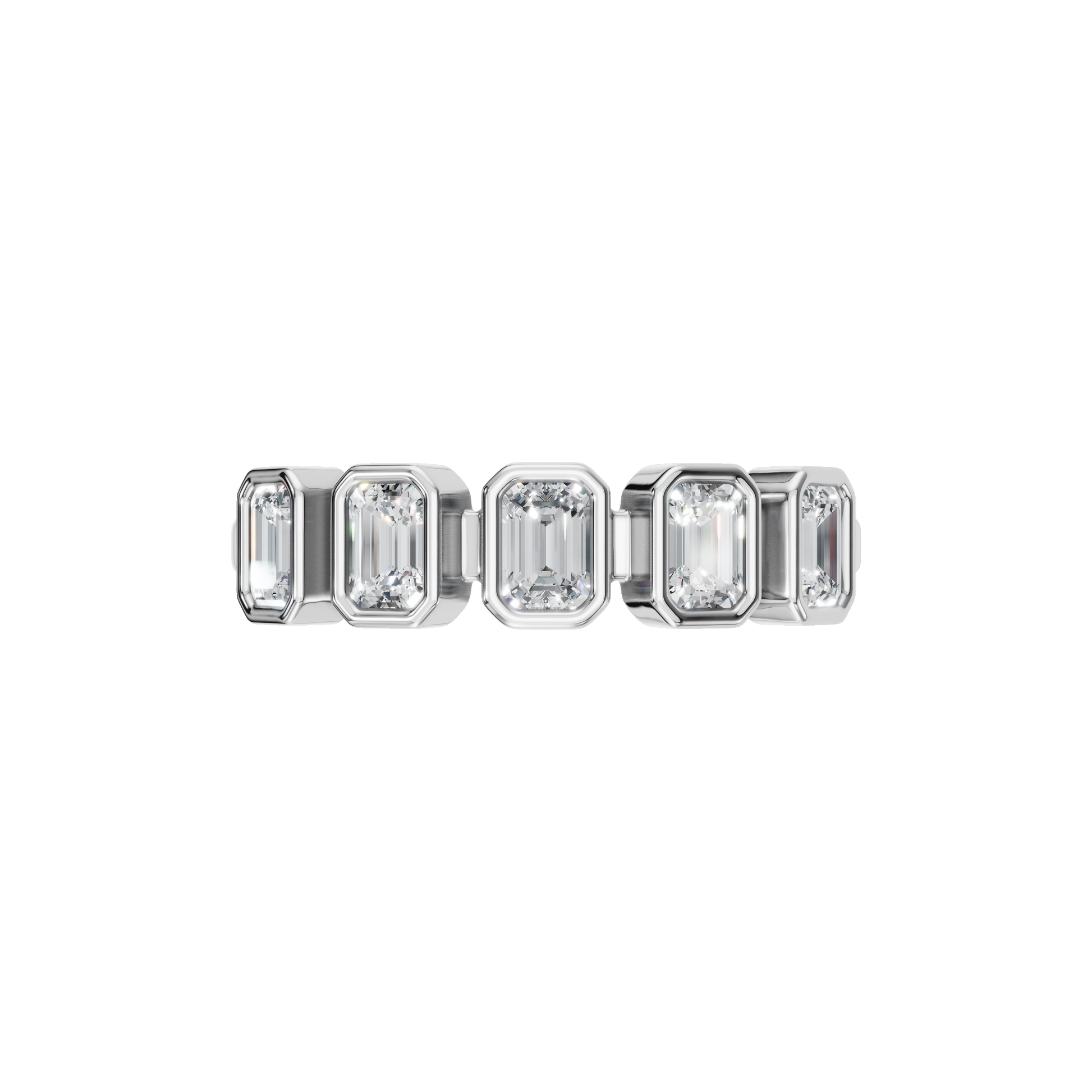 Prism Emerald Diamond Eternity Band in White Gold — Lab Grown | Roomy's Jewellery