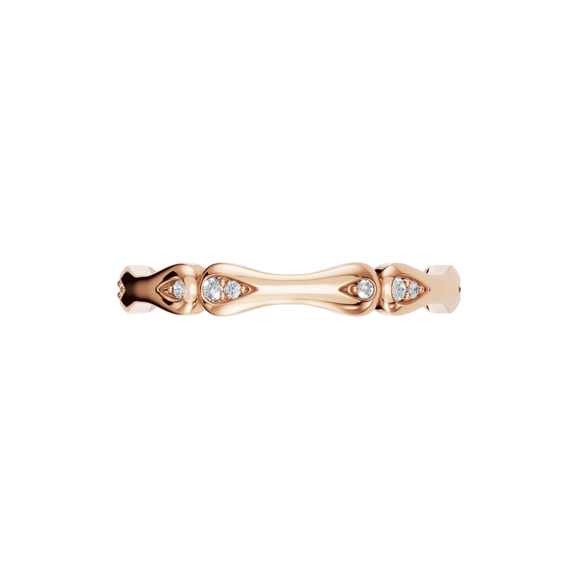 Petal Arch Diamond Band in Rose Gold | Lab Grown Diamond | Roomy's Jewelery