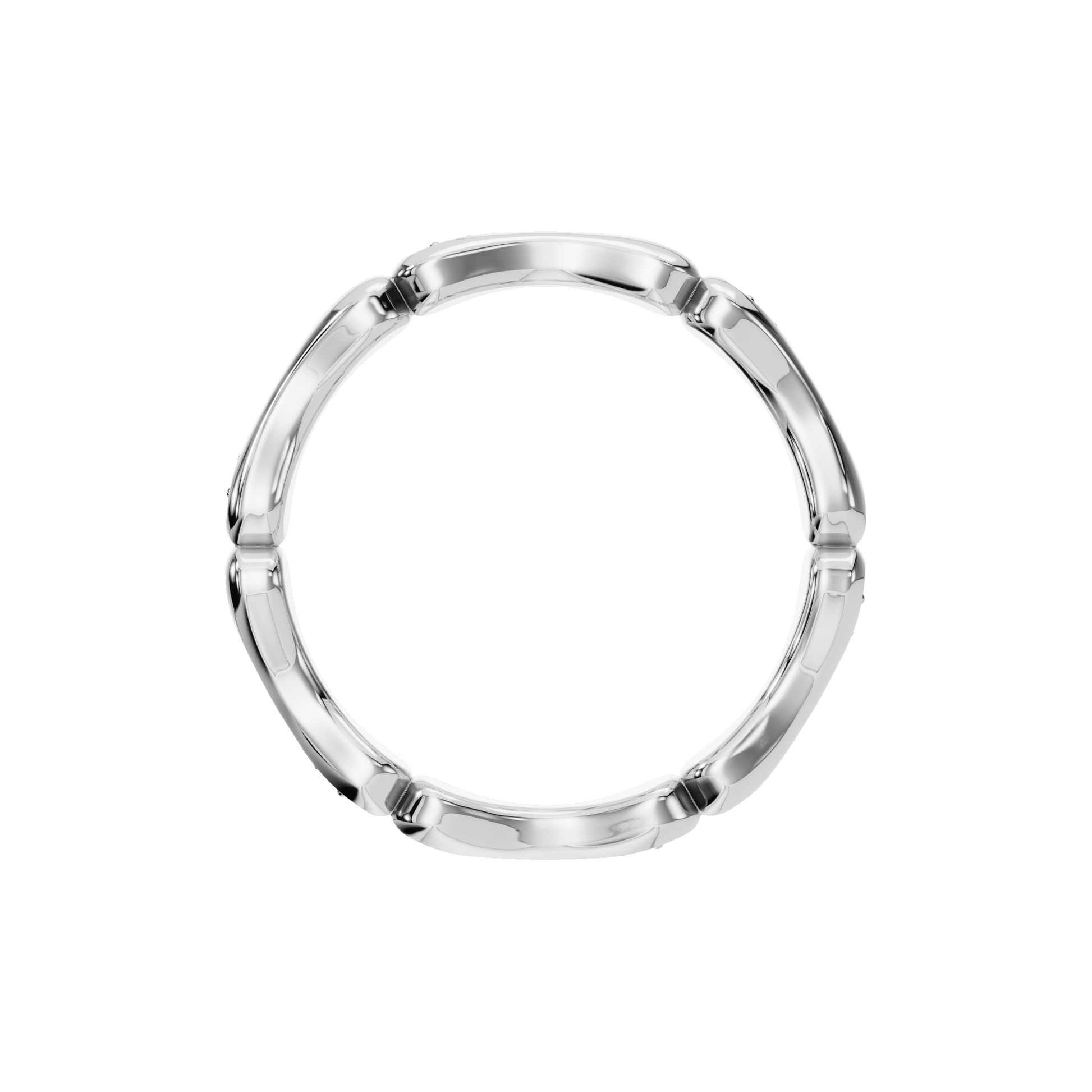 Petal Arch Diamond Band in White Gold on finger | Roomy's Jewellery