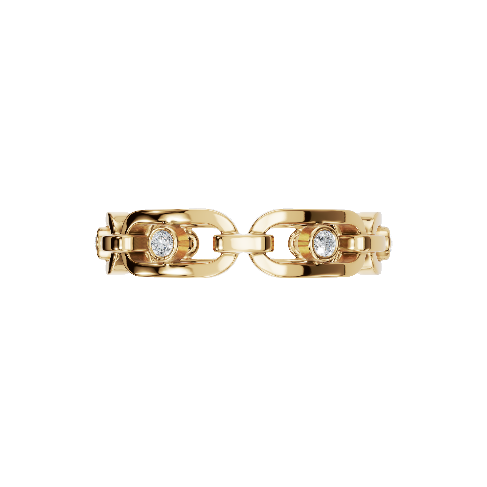 Marina Chain Diamond Band in Yellow Gold — Lab Grown | Roomy's Jewellery