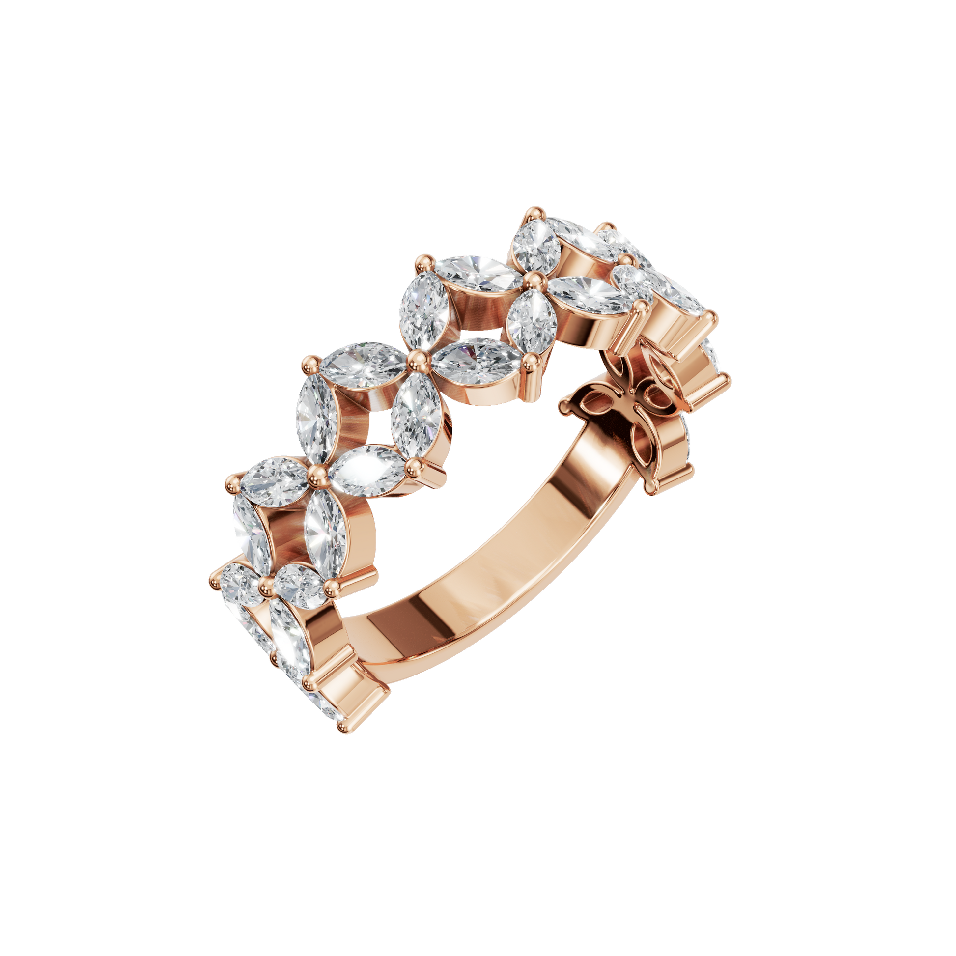 Windmill Marquise Diamond Eternity Band in Rose Gold close-up | Roomy's Jewellery