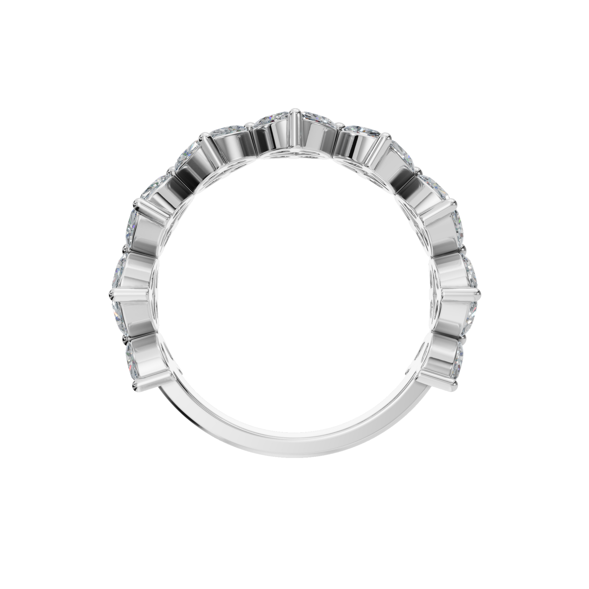 Windmill Marquise Diamond Eternity Band in White Gold on finger | Roomy's Jewellery