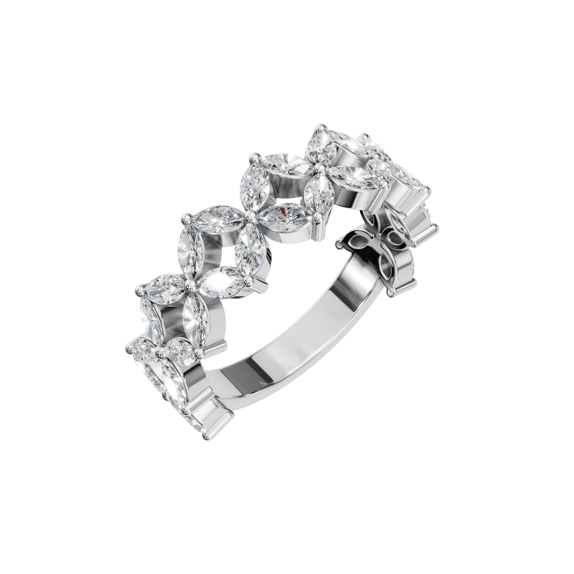 Windmill Marquise Diamond Eternity Band in White Gold close-up | Roomy's Jewellery