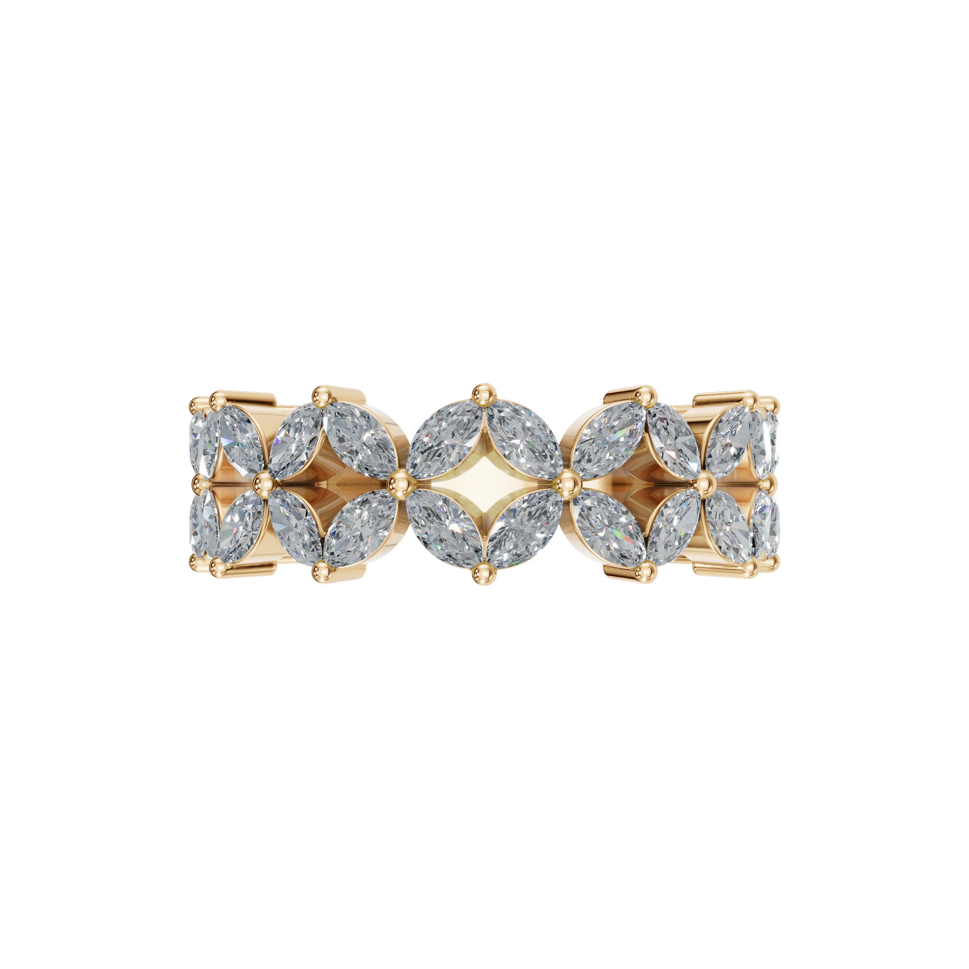 Windmill Marquise Diamond Eternity Band in Yellow Gold | Lab Grown Diamond | Roomy's Jewelery